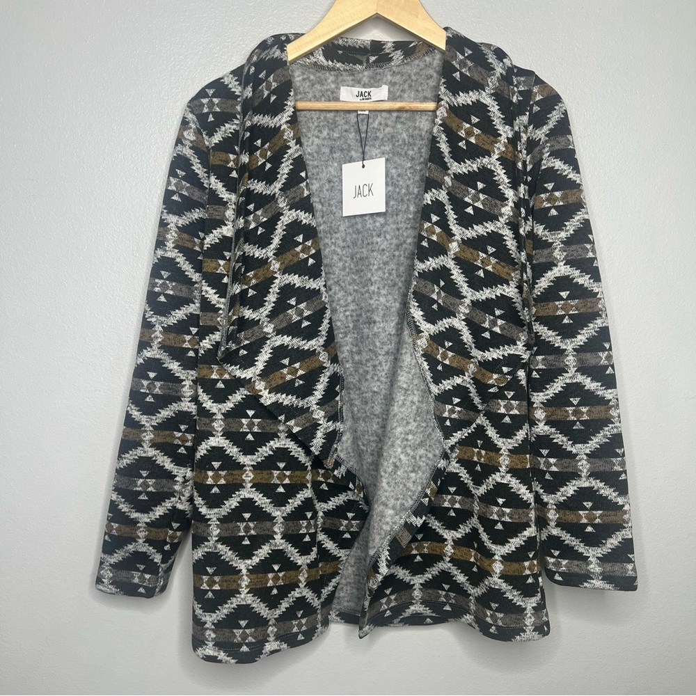 Jack by BB Dakota NWT Aztec Pattern Open Cardigan Fleece Lined, Cozy Warm - S